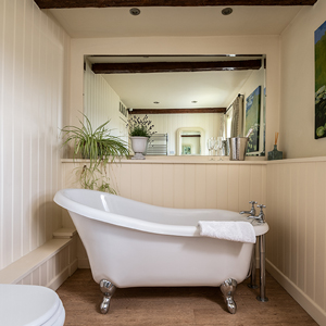 Bathroom with freestanding bath